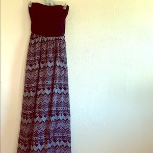 Strapless Tribal Maxi Dress